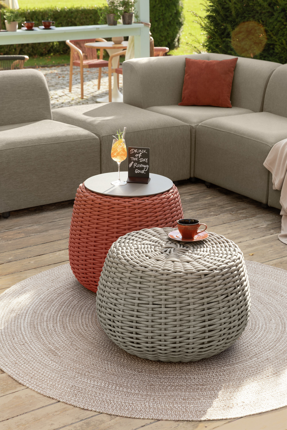 Outdoor seat pouf / side table Tavano - Image 4
