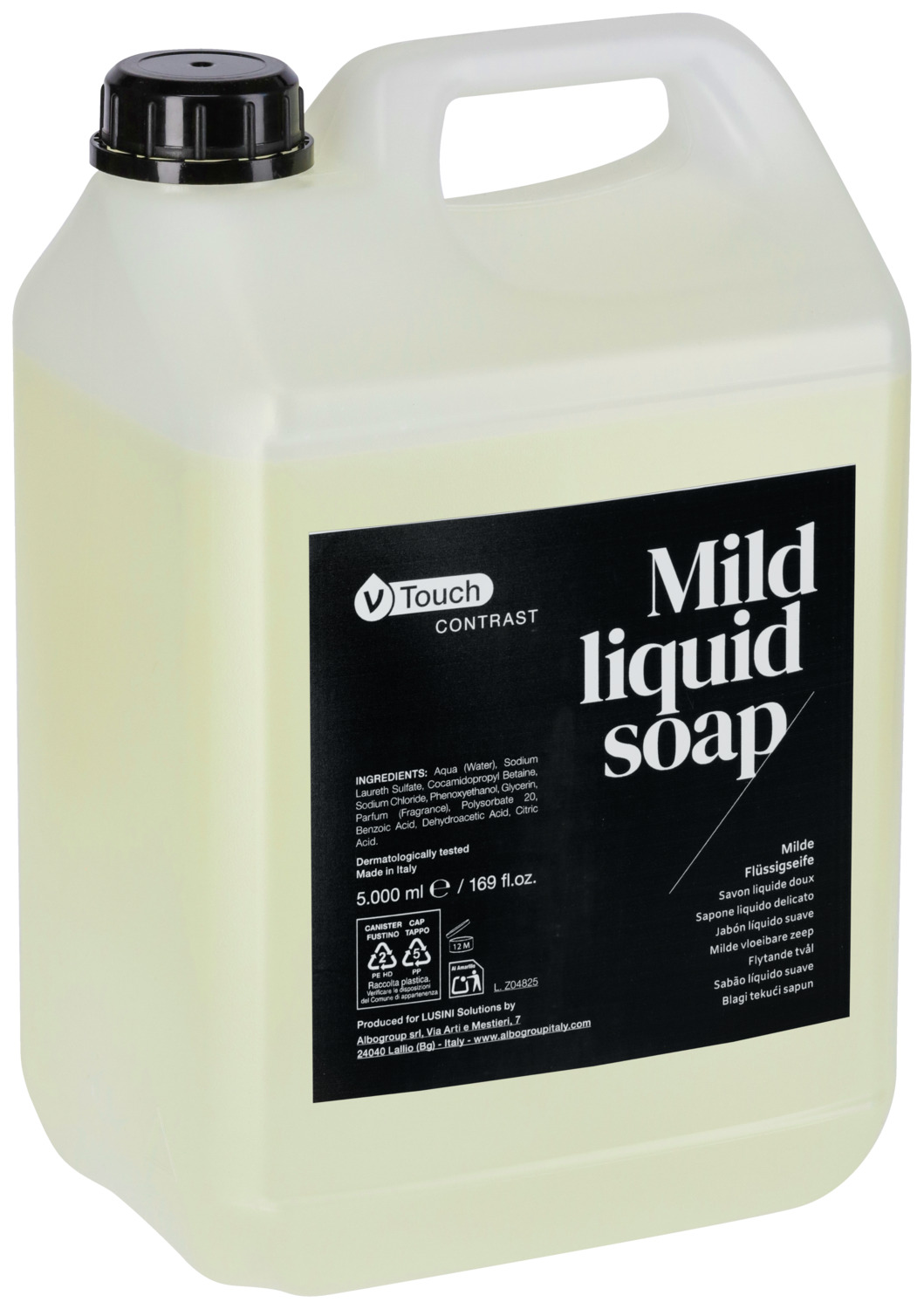 Hotel soap Contrast in a canister