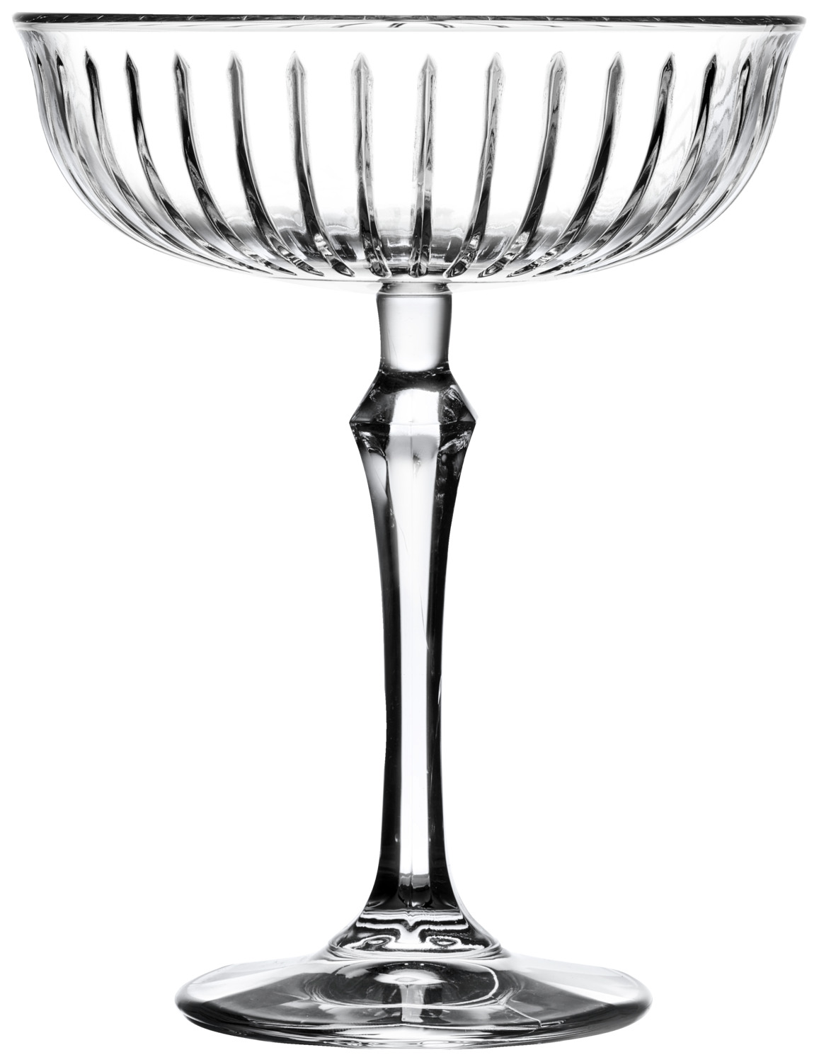 Coupe glass Joy with grooves