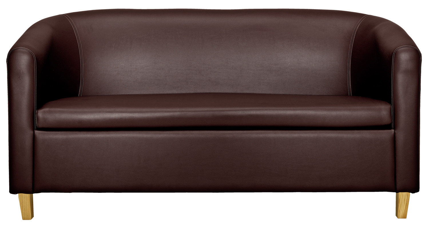 2-seater sofa Wilkins; 160x70.5x79 cm (WxDxH); seat brown, base wenge