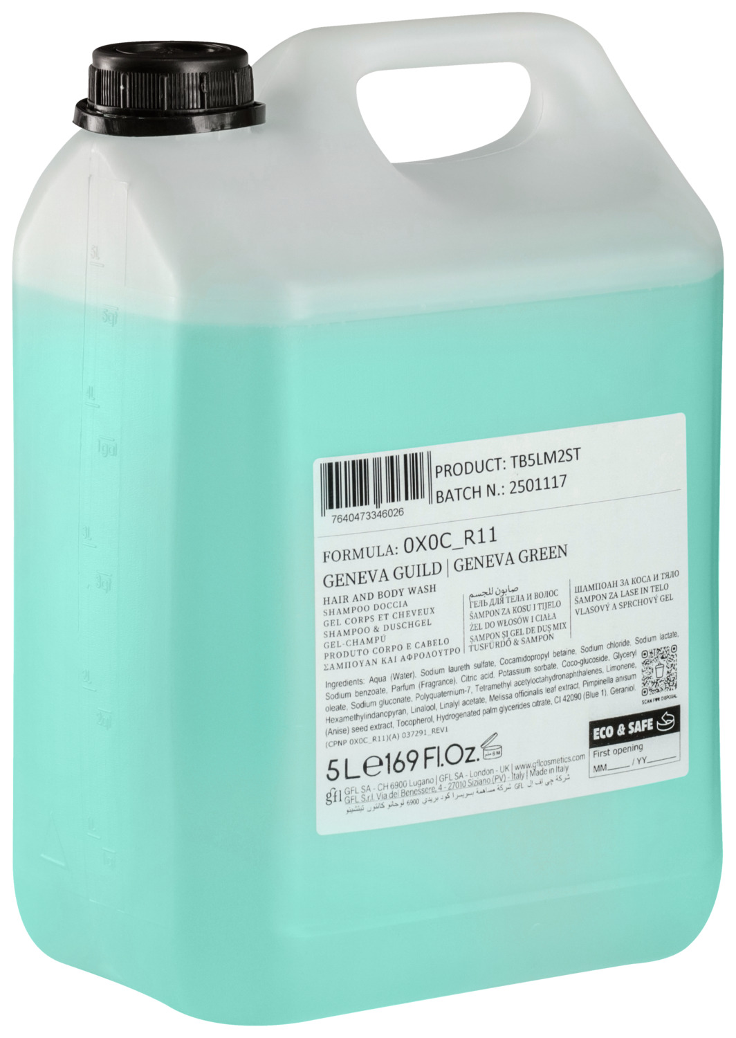 Shampoo & shower gel Geneva Guild 2 in 1 in canister