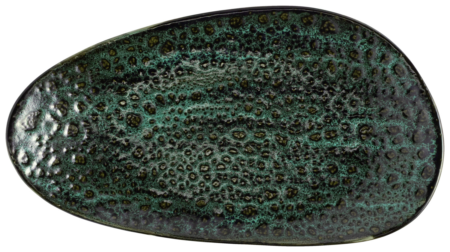 Serving platter Black Reef porcelain, organic