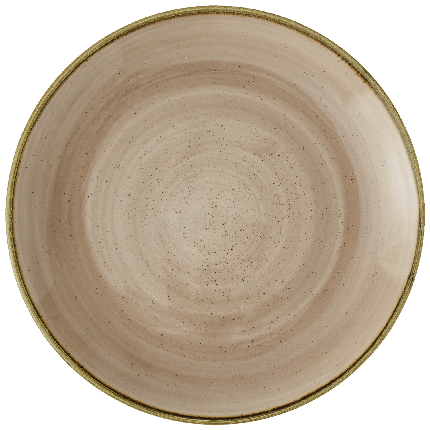 Coupe plate flat Stonecast Truffle