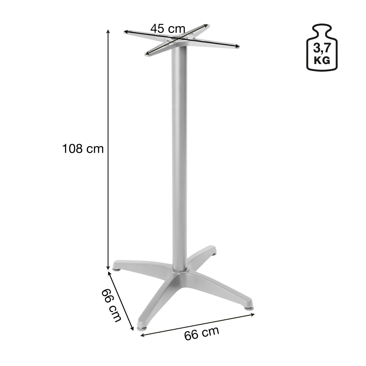 Bar table base Past Aluminium - Image 3