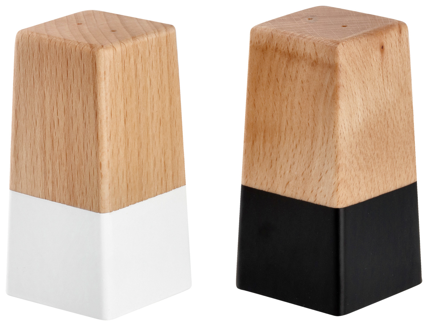 Salt/pepper shaker set Kayu angular conical