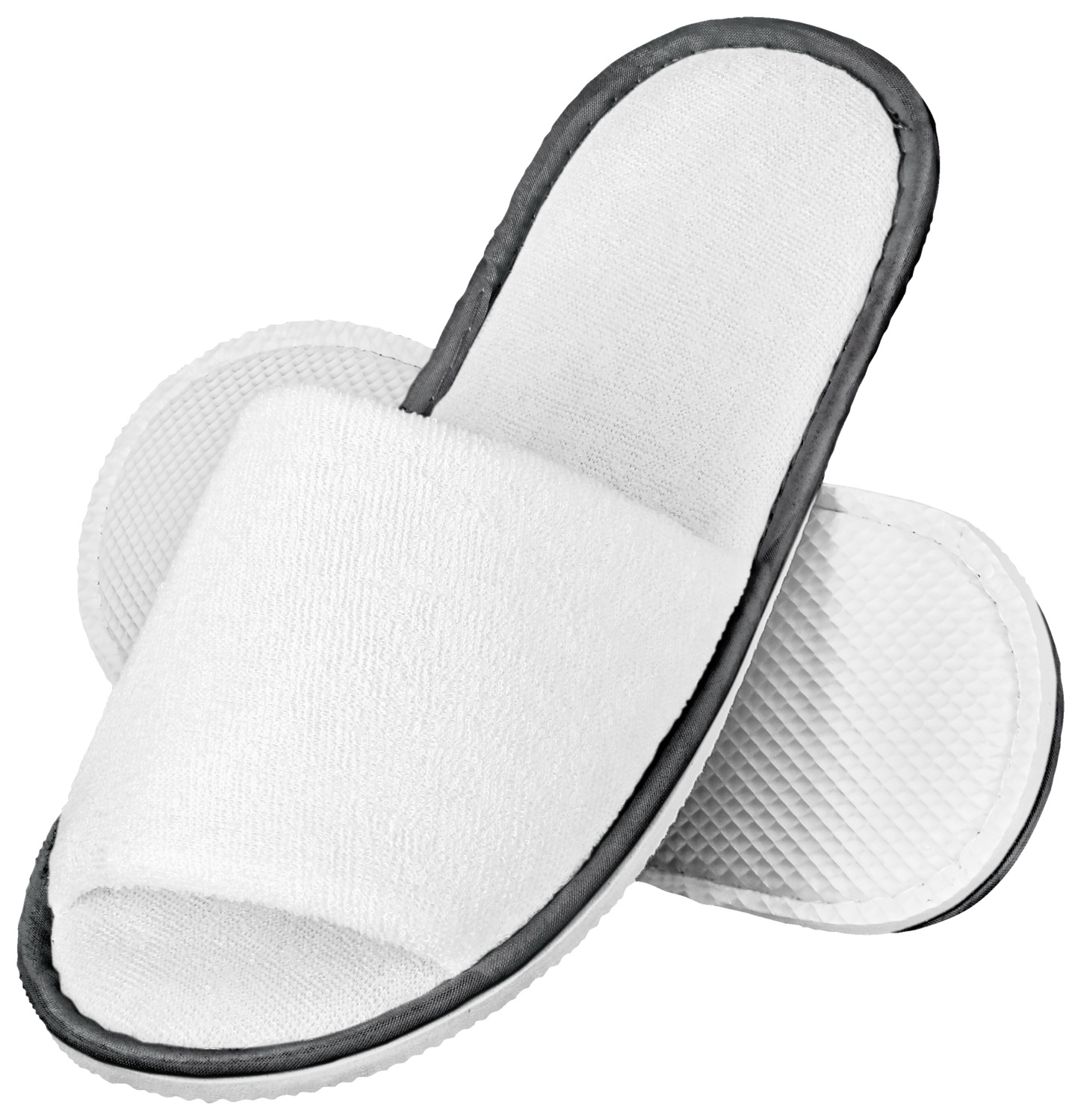 Terry slipper Lance open with piping