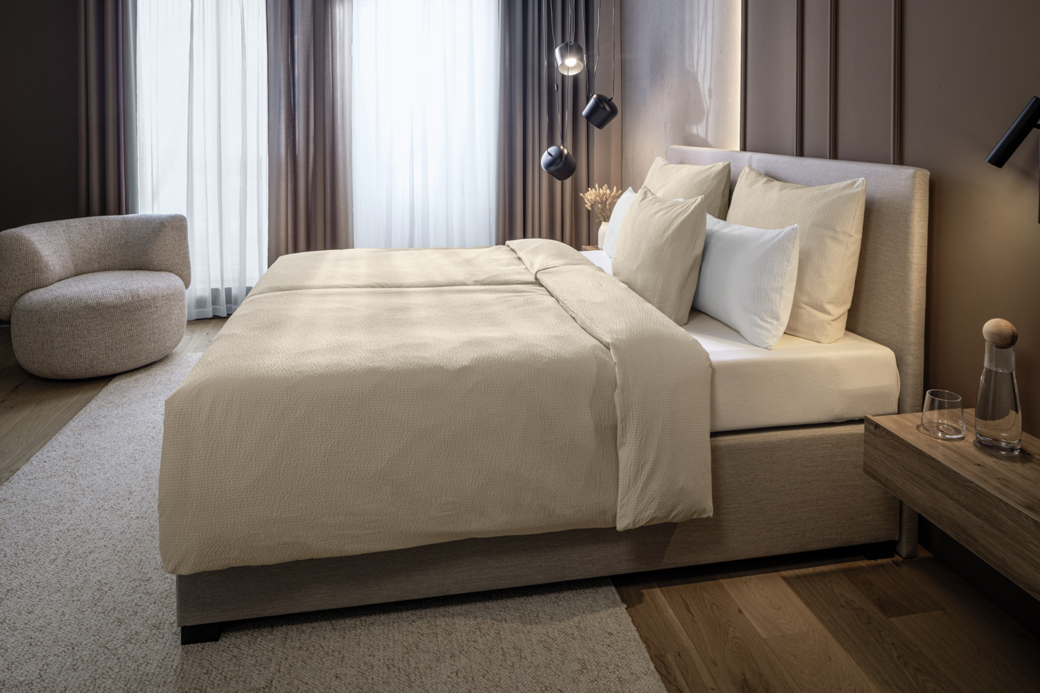 Bed linen set Avellino woven seersucker