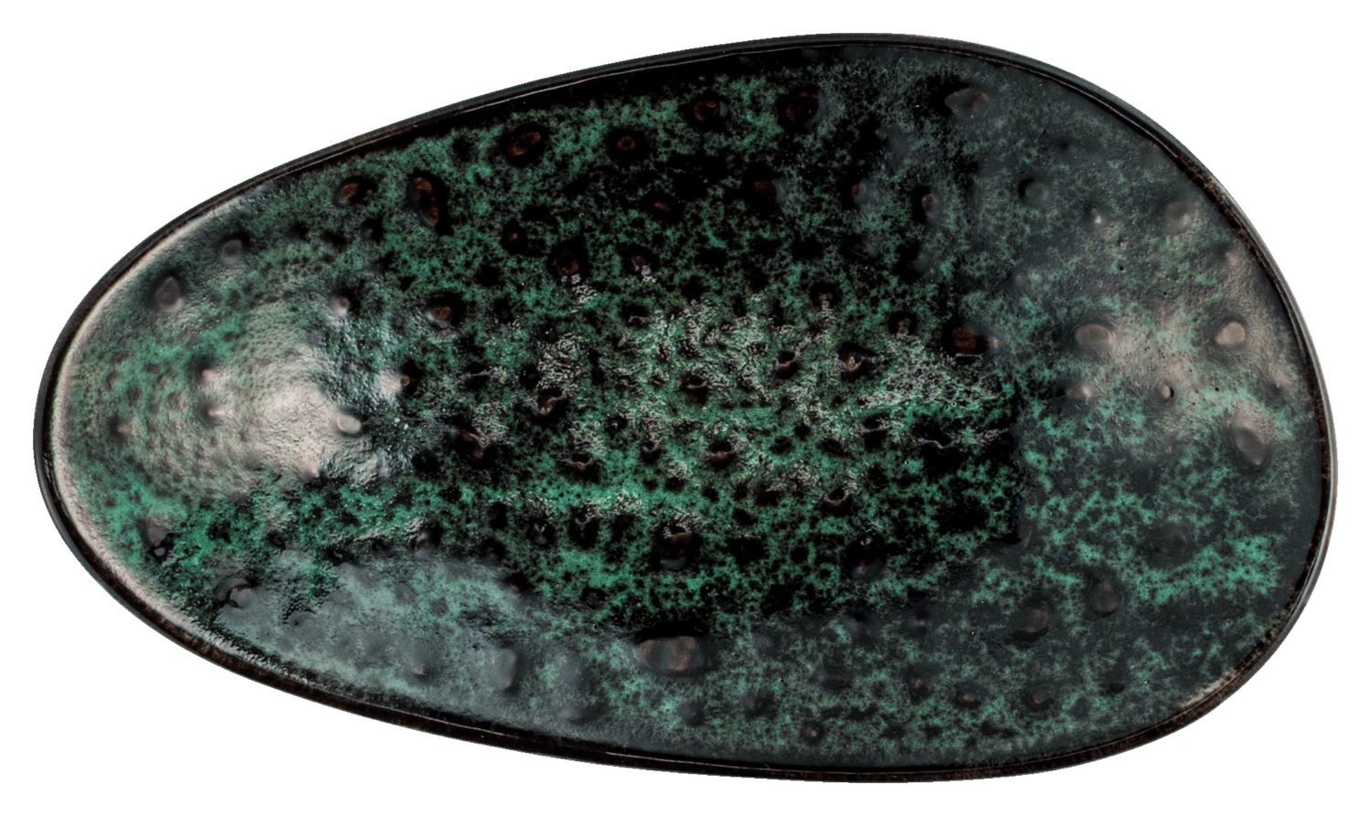 Serving platter Black Reef porcelain, organic