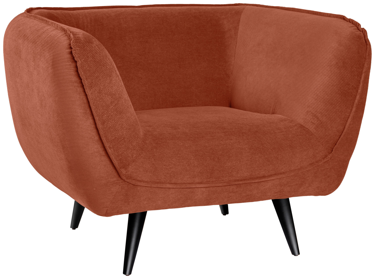 Lounge armchair Kelso corduroy, black legs