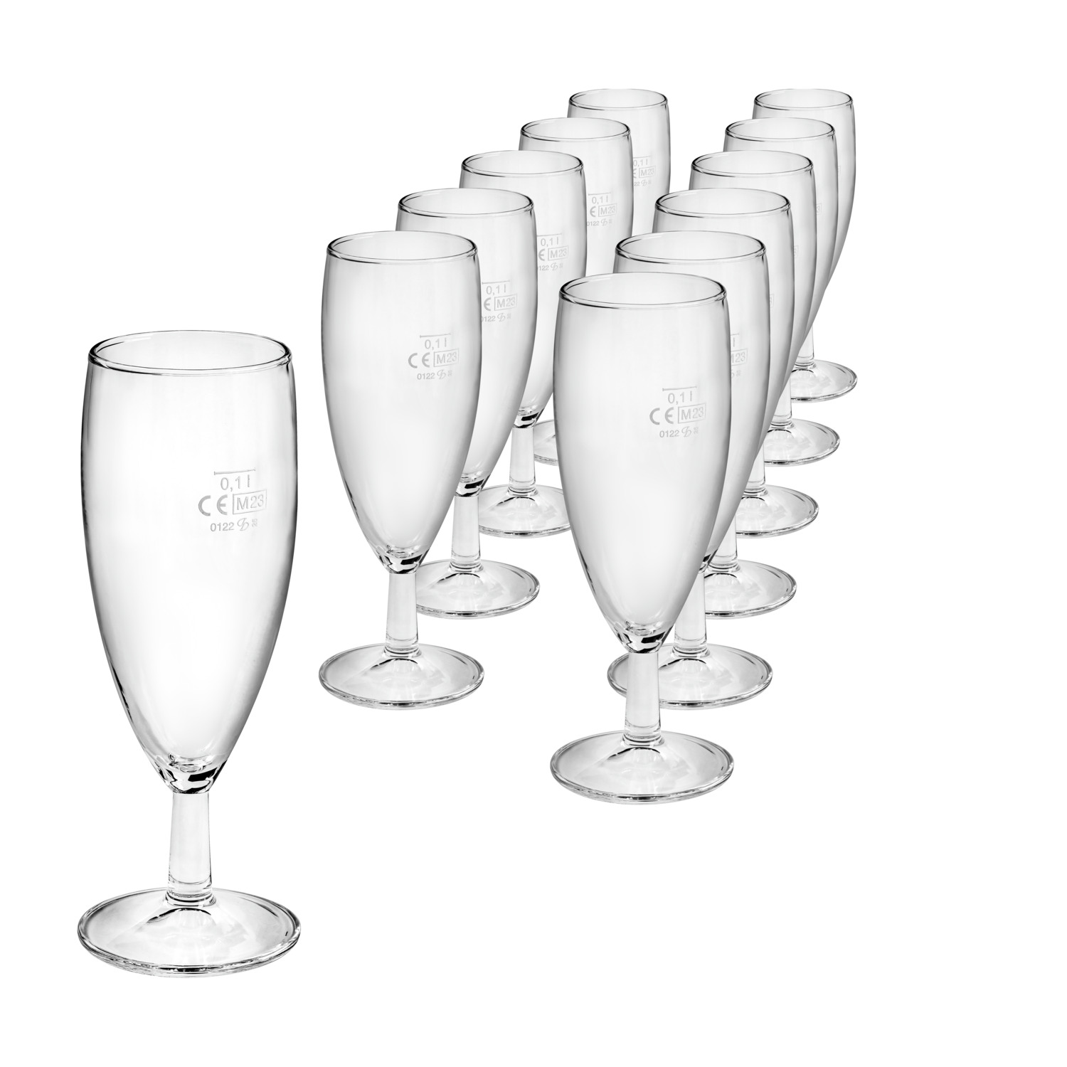Champagne glass Super-Set with filling line