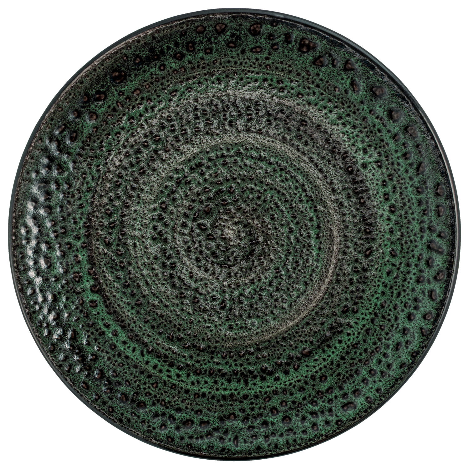 Flat plate Black Reef porcelain, round