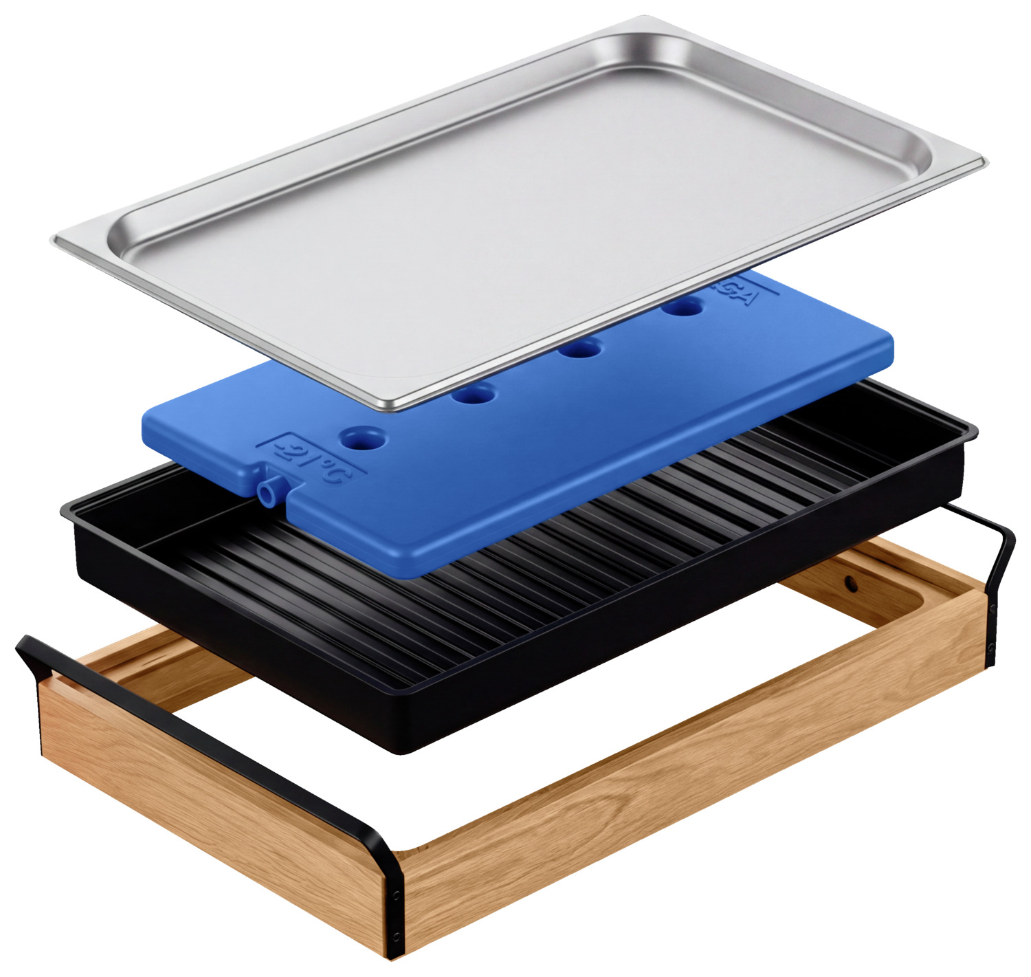 Refrigerated display Esino flat stainless steel 2x 1/1 two-t