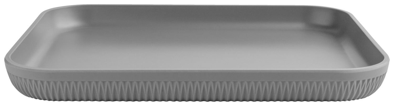 Platter Kanas rectangular with relief