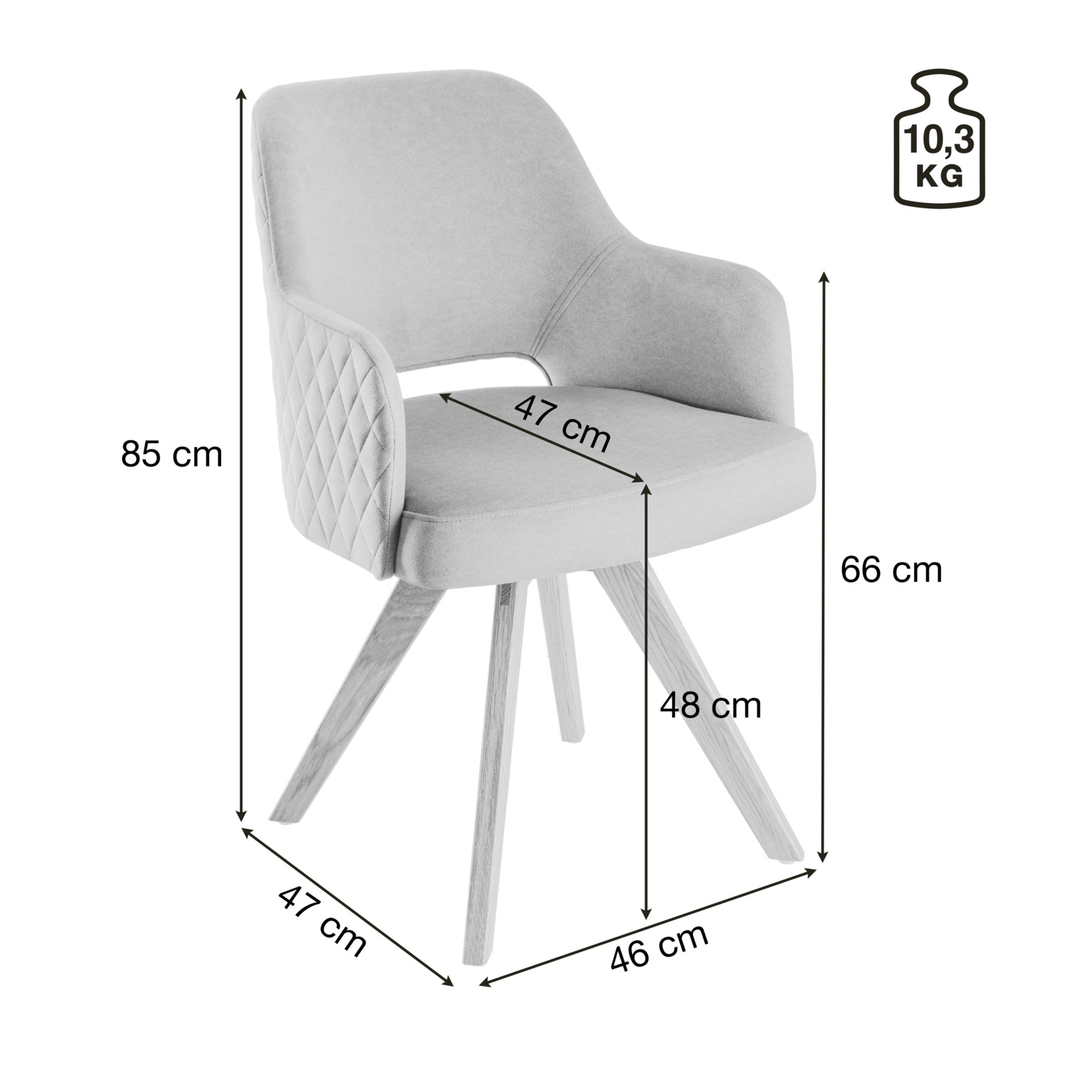 Swivel chair Twist velvet - Image 4