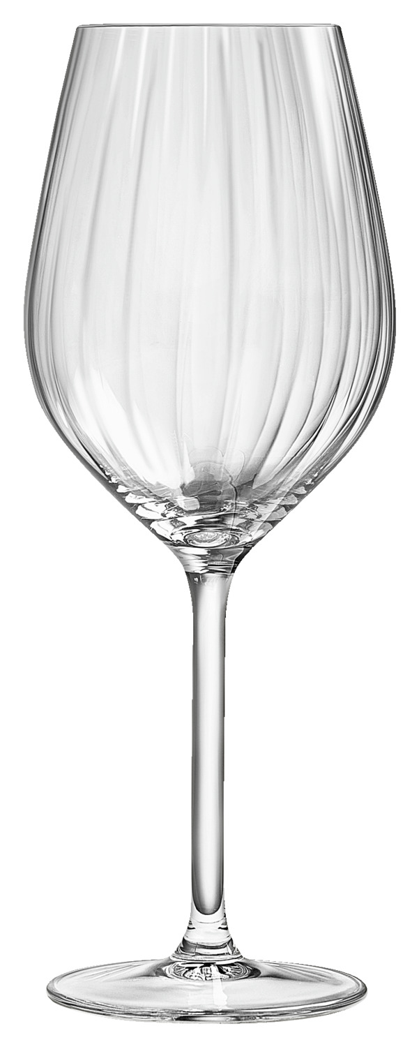 Red wine glass Adora with grooves