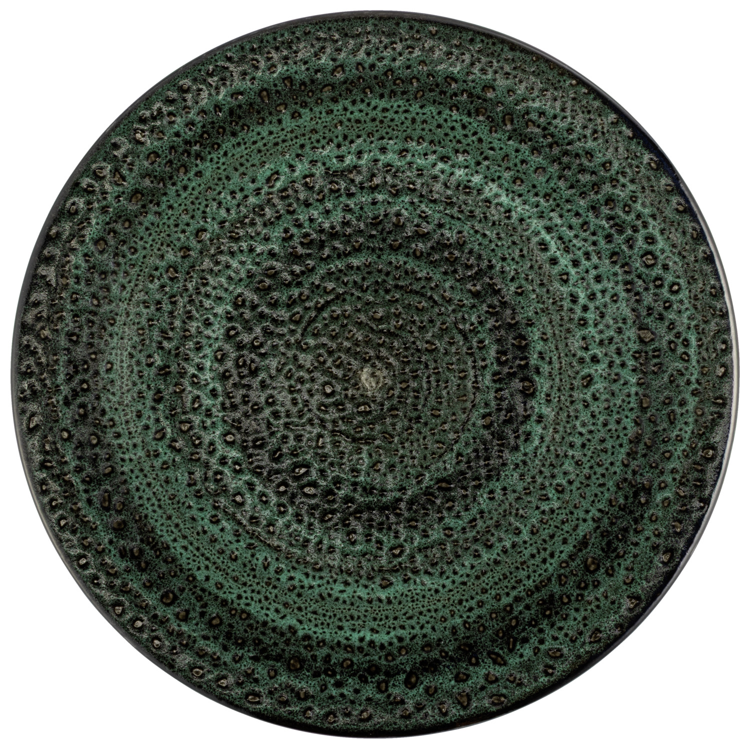 Flat plate Black Reef porcelain, round