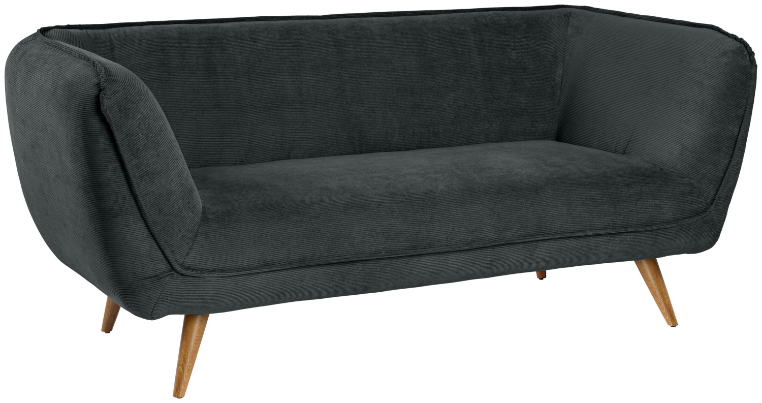 Sofa Kelso corduroy, 2-seater, brown legs - Image 3