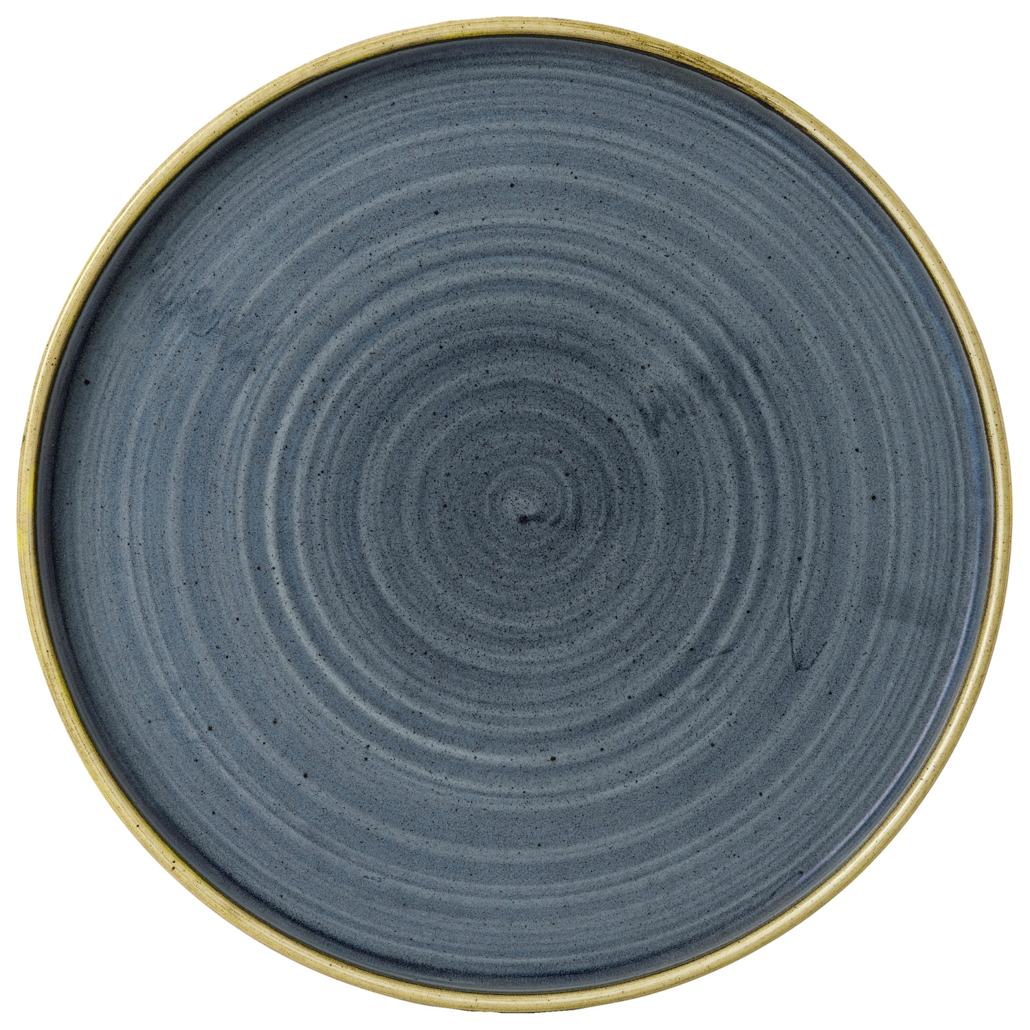 Flat plate Stonecast Blueberry with raised rim