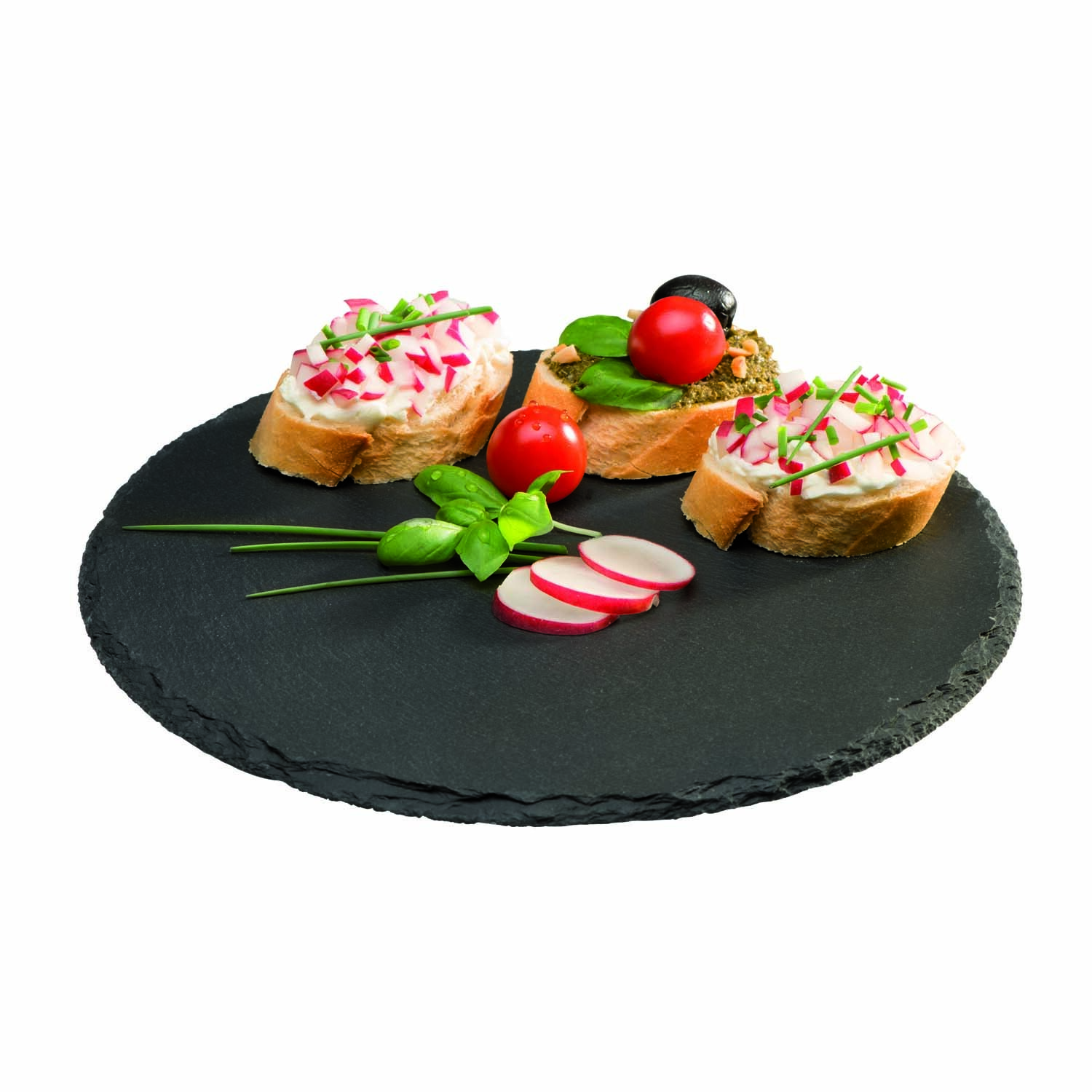 Natural slate platter round